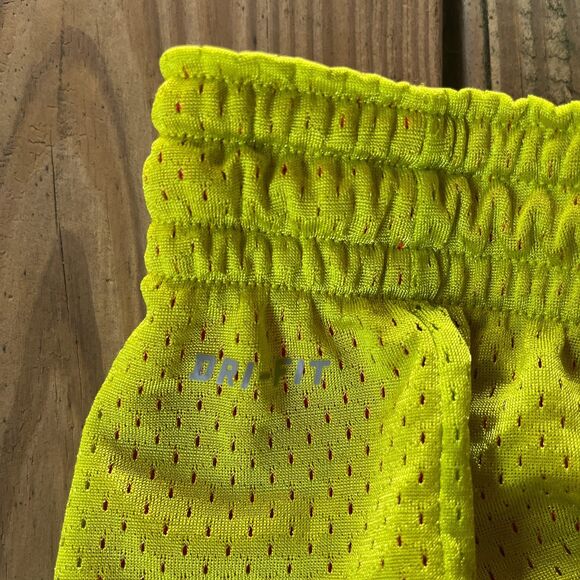 Vintage 2000s Nike Dri-Fit Mesh Shorts - Neon Yellow - Drawstring - Women's M - Picture 4 of 6
